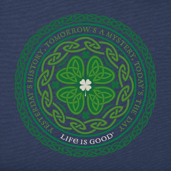 LIfe Is Good Blue Celtic Mandala Long Sleeve V-Neck Crusher T-Shirt Size XXL - Picture 4 of 9